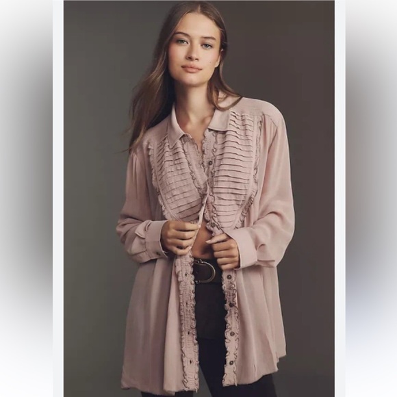 Pilcro Tops - Pilcro Mauve Ruffled Blouse